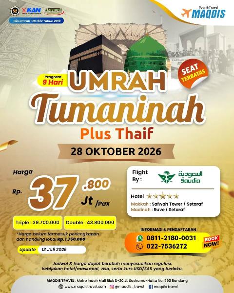Flyer dari @maqdis_travel