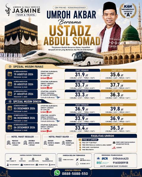 Flyer dari @jasminetourstravel