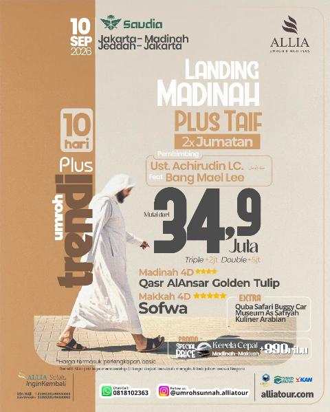 Flyer dari @umrohsunnah.alliatour