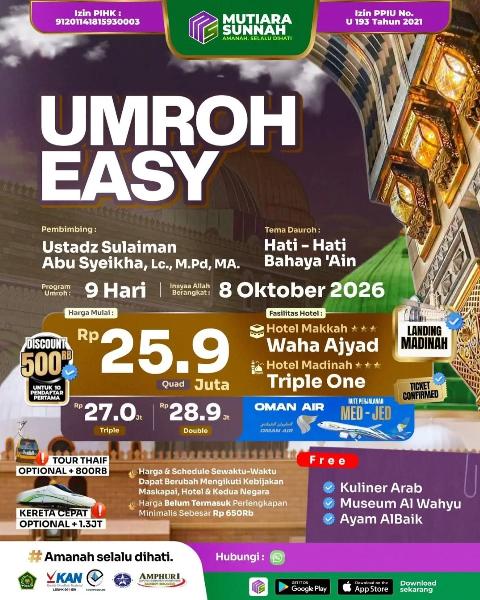 Flyer dari @mutiarasunnahofficial