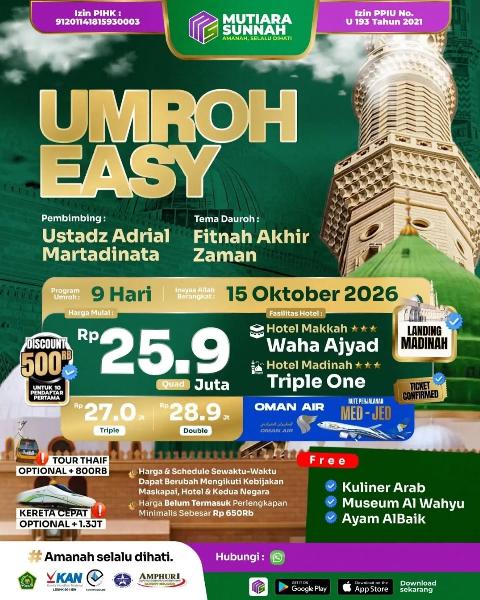 Flyer dari @mutiarasunnahofficial