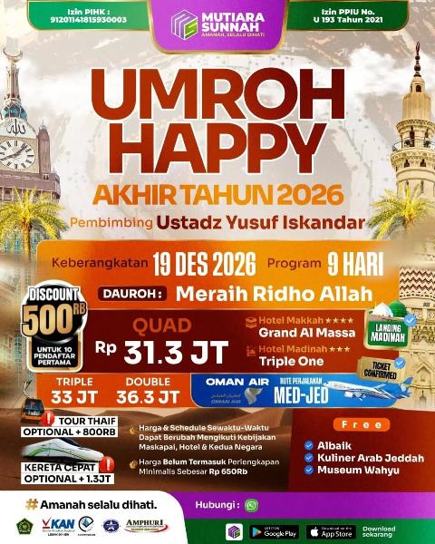 Flyer dari @mutiarasunnahofficial