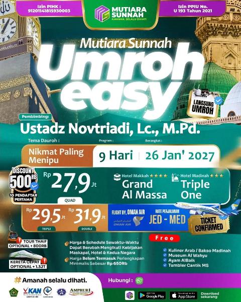 Flyer dari @mutiarasunnahofficial