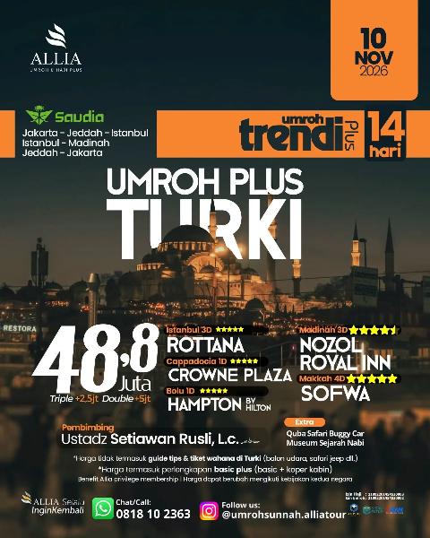 Flyer dari @umrohsunnah.alliatour