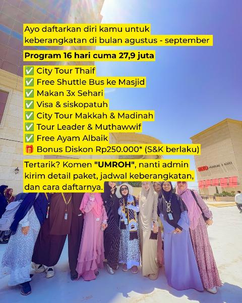Flyer dari @rahmahtravel.id