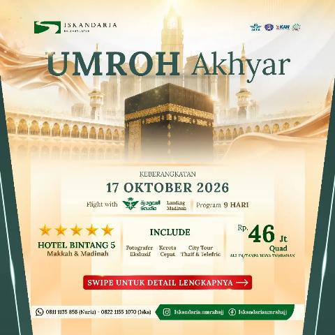 Flyer dari @iskandaria.umrahajj