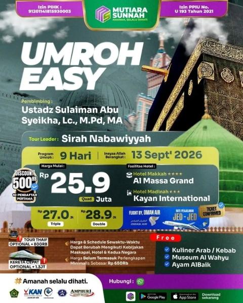 Flyer dari @mutiarasunnahofficial