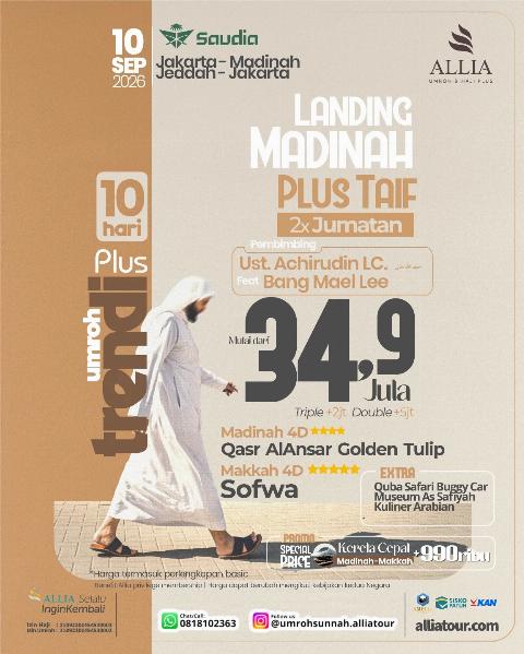 Flyer dari @umrohsunnah.alliatour