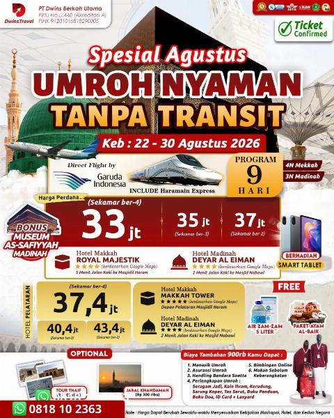Flyer dari @umrohsunnah.dwinstravel