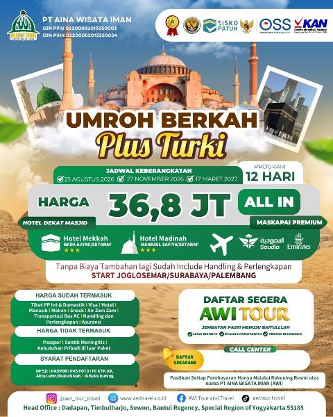 Flyer dari @awi_tour_travel