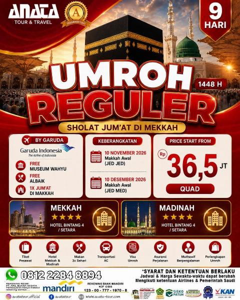 Flyer dari @anatatour_official