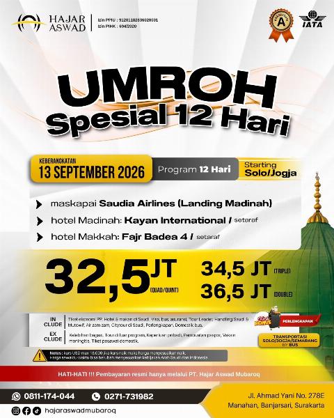 Flyer dari @hajaraswadmubaroq
