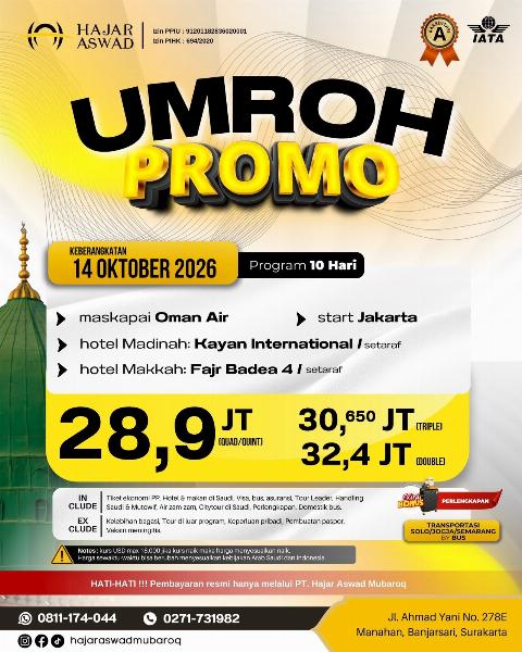 Flyer dari @hajaraswadmubaroq