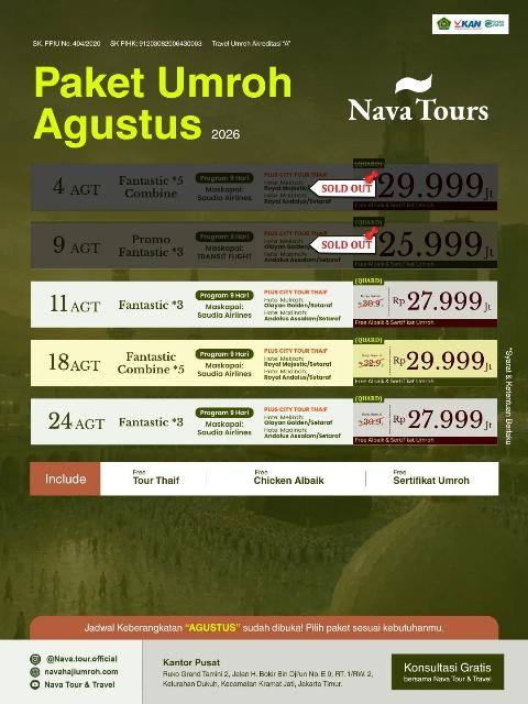 Flyer dari @nava.tour.official