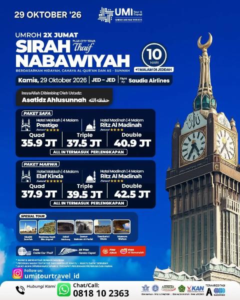 Flyer dari @umitourtravel_id