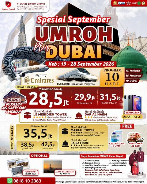 Flyer dari @umrohsunnah.dwinstravel