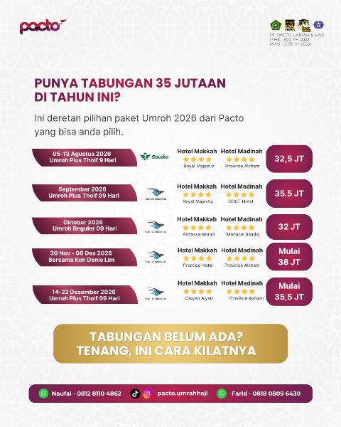 Flyer dari @pacto.umrahhaji