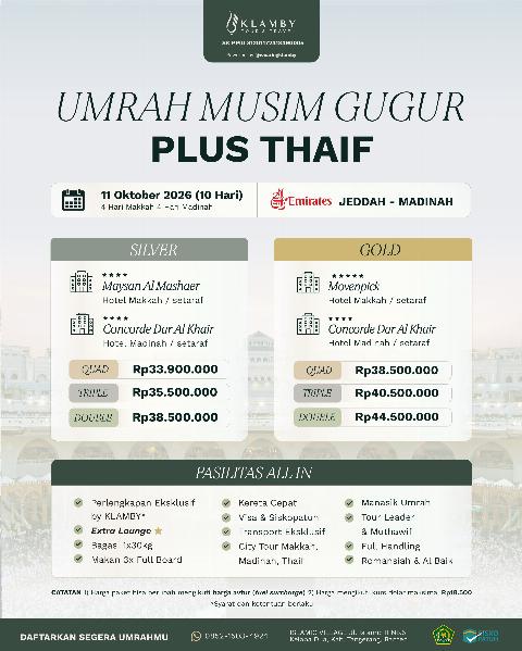 Flyer dari @klambytourtravel