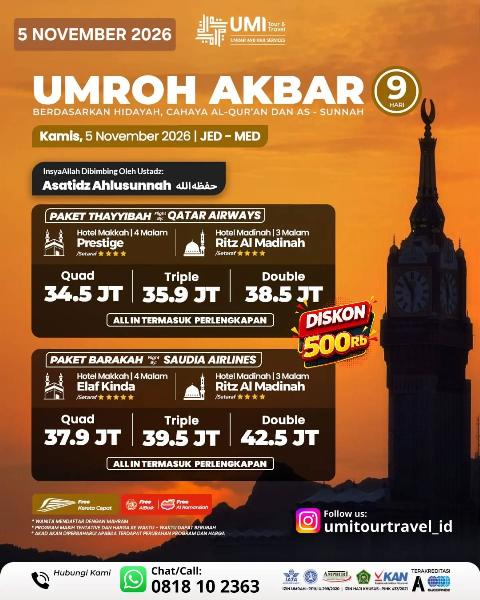 Flyer dari @umitourtravel_id
