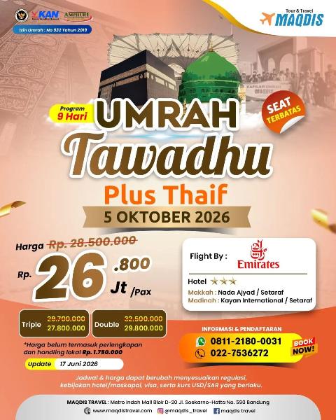 Flyer dari @maqdis_travel
