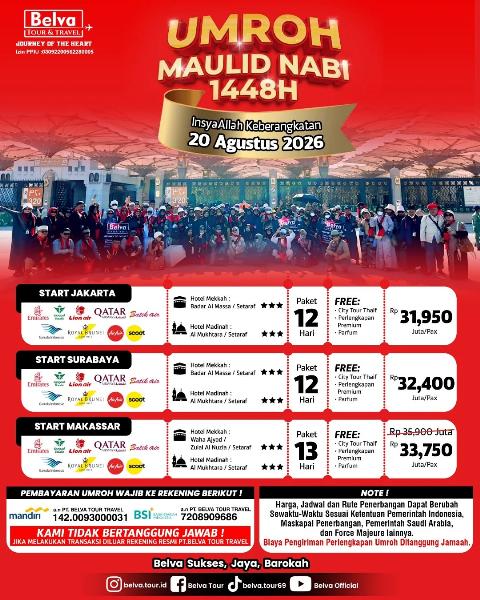 Flyer dari @belva.tour.id