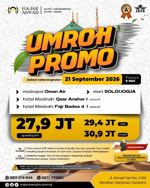 Flyer dari @hajaraswadmubaroq