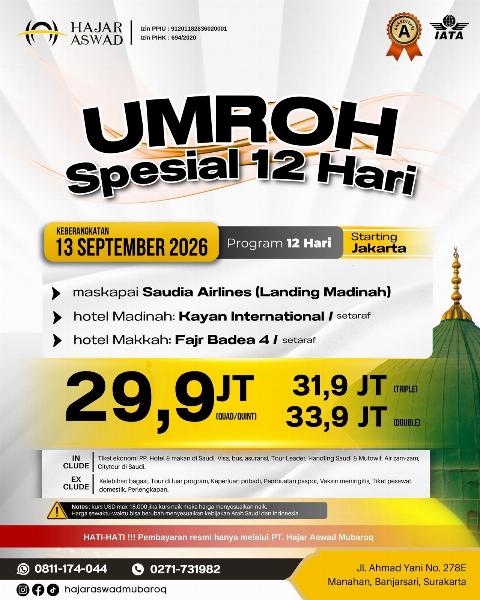 Flyer dari @hajaraswadmubaroq