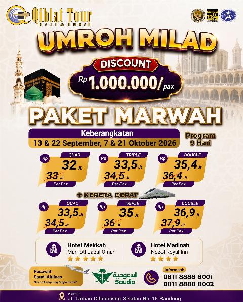 Flyer dari @qiblattourislami