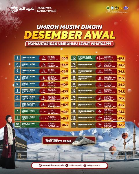 Flyer dari @adhiyatravel.id