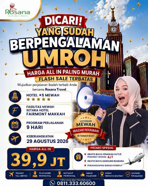 Flyer dari @rosanatourtravel