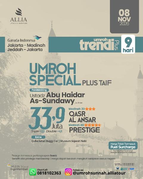 Flyer dari @umrohsunnah.alliatour