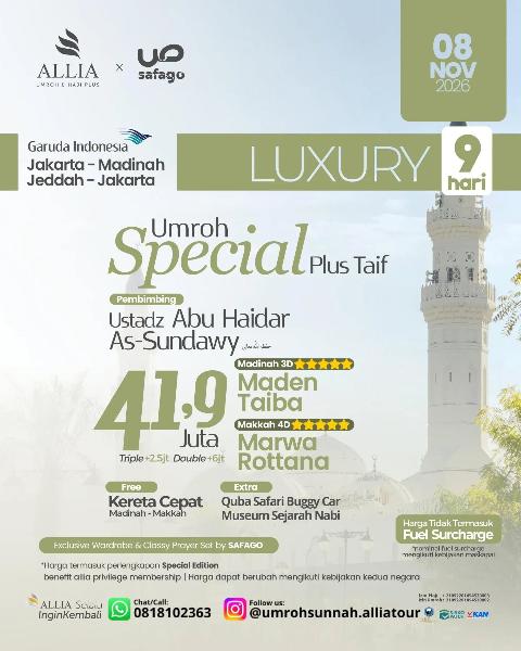 Flyer dari @umrohsunnah.alliatour
