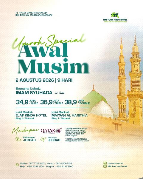 Flyer dari @hmtourtravel.id