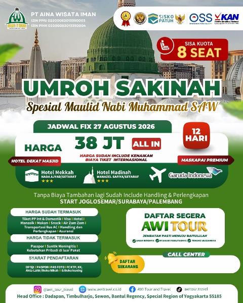 Flyer dari @awi_tour_travel