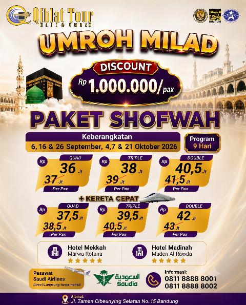 Flyer dari @qiblattourislami