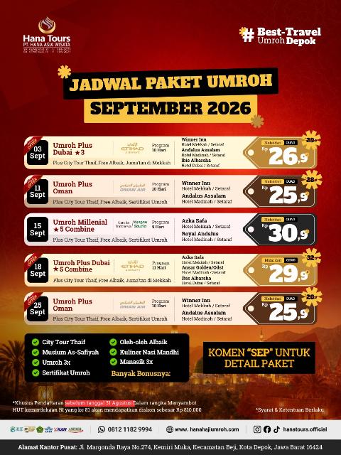 Flyer dari @hanatours.official