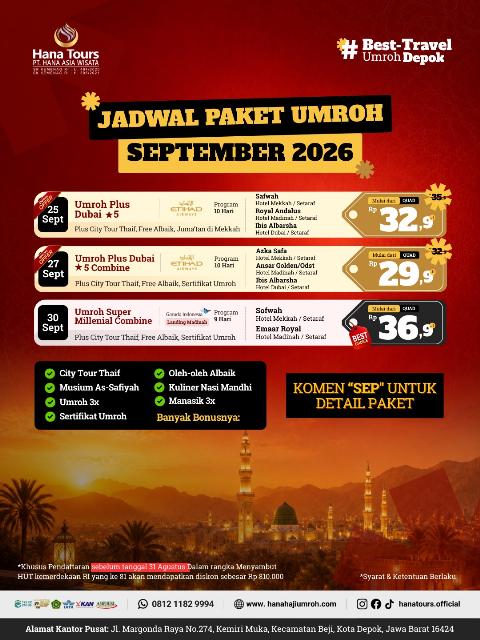 Flyer dari @hanatours.official