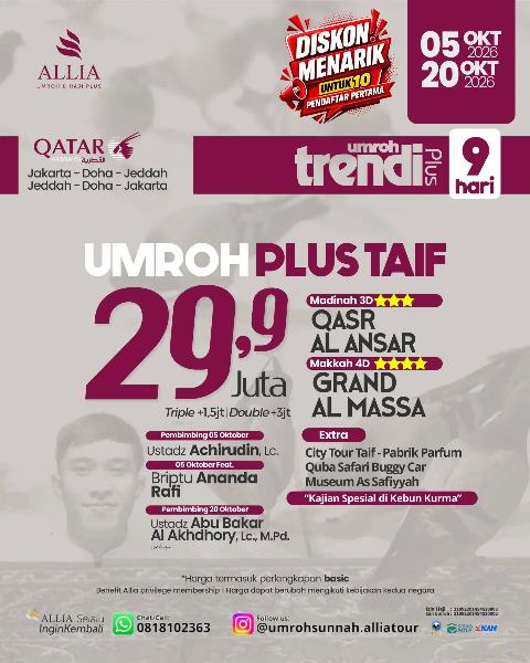 Flyer dari @umrohsunnah.alliatour