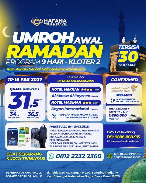 Flyer dari @hafana.travel