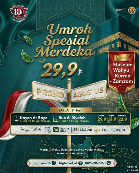 Flyer dari @bigtravel_id
