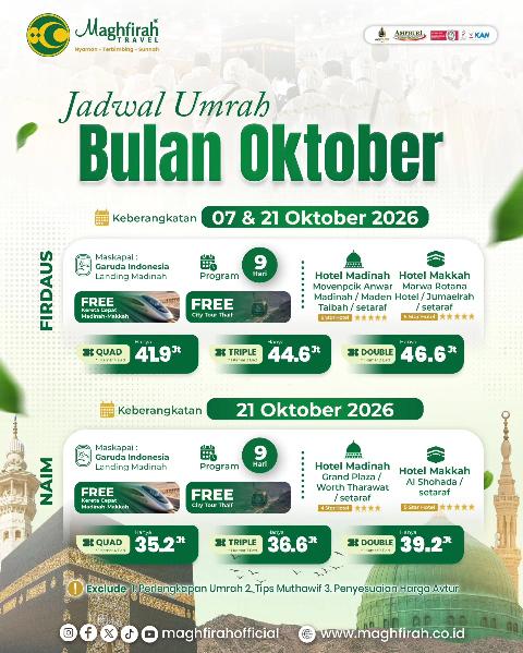 Flyer dari @maghfirahofficial