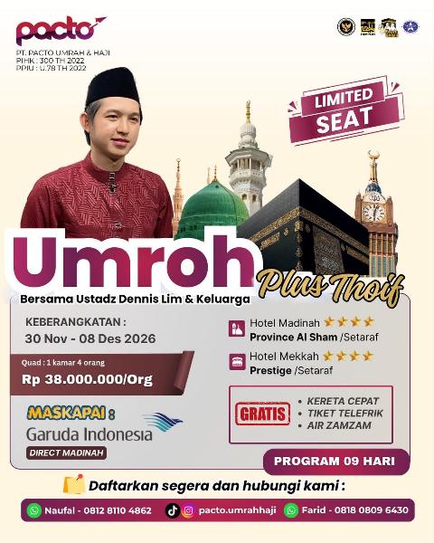 Flyer dari @pacto.umrahhaji